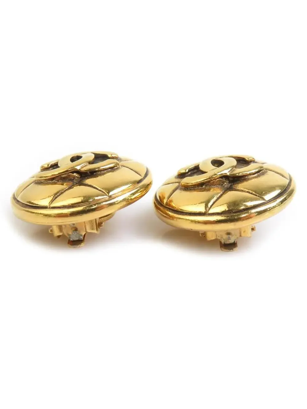 Auth Chanel Cc Logo Clip On Earrings #303002C32B